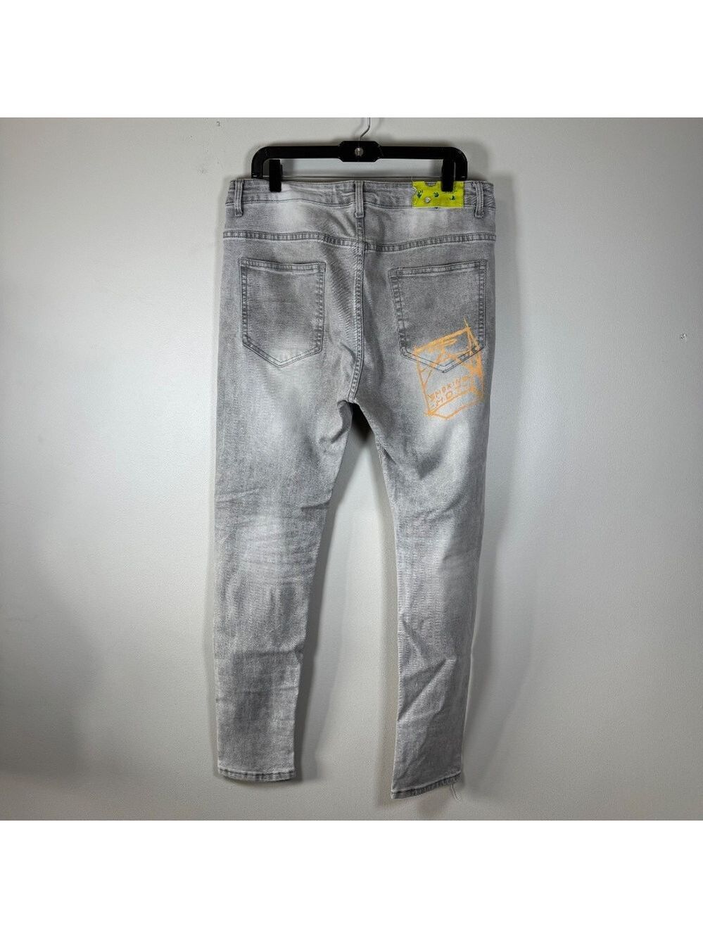Off-White c/o Virgil Abloh Main Label 2013 Orange Graphic Skinny Jeans size 36 - Picture 4 of 15